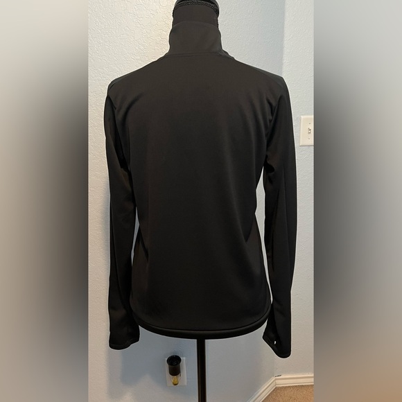 Nike Dri-Fit Women's Quarter Zip Swoosh Black Long Sleeve Top EUC - Picture 6 of 7